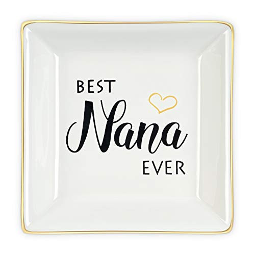 Gifts for Nana Ring Dish Best Nana Ever Jewelry Tray Mother's Day Gift Birthday Gifts for Grandma Grandmother from Granddaughter Grandson
