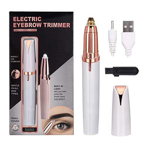 CALAILIS Rechargeable Eyebrow Trimmer Eyebrow Hair Sharper Epilator with Light for Men Women White Face Lip Nose Remover CALAILIS Rechargeable Eyebrow Trimmer Eyebrow Hair Sharper Epilator with Light for Men Women White Face Lip Nose Remover