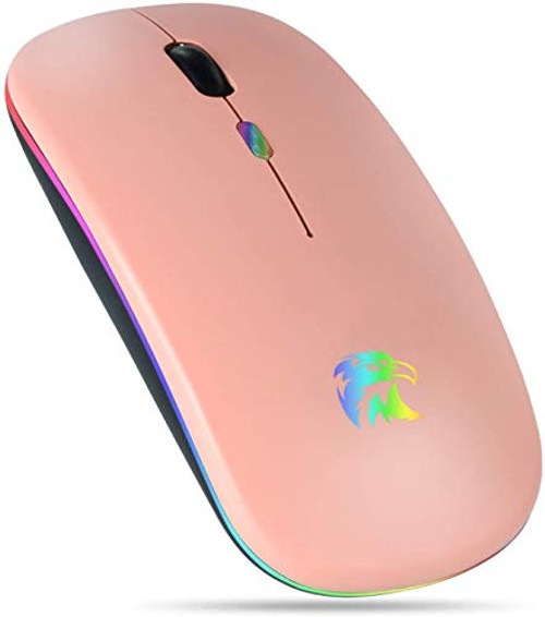 LED Wireless Mouse Bluetooth MouseWireless Mouse for Laptop Computer PC Chromebook iPad Notebook Rechargeable Slim Silent Mouse 2.4G Portable Mobile Optical Office Mouse with USB