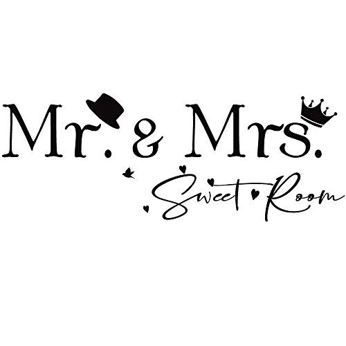 FENCOSYN Mr. and Mrs. Sweet Room Removable Vinyl Wall Decals Stickers Bedroom Home Decor