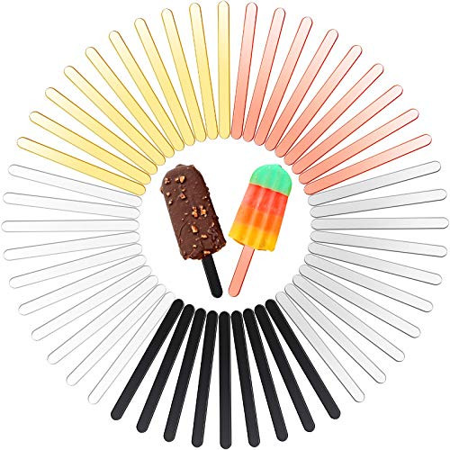 50 Pieces Acrylic Cakesicle Popsicle Sticks Reusable Popsicle Sticks Mirror Ice Cream Sticks Cake Pop Sticks for Party Festival Home DIY