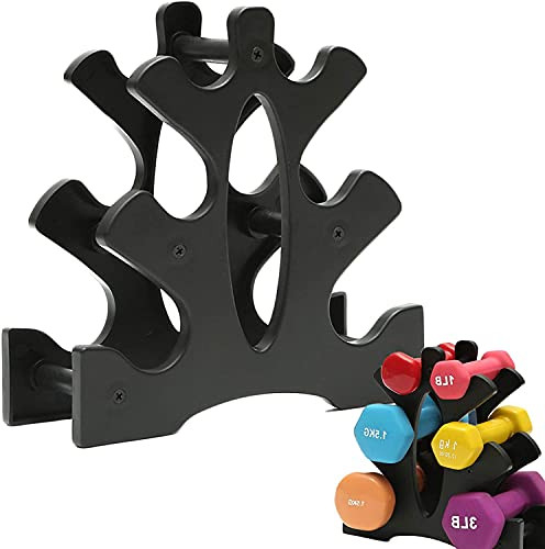 3 Tier Dumbbell Rack Steel Metal Compact Dumbbell Holder Home Gym Exercise Weight Rack for Dumbbells - Household Dumbbell Tree Rack- Max Load 32 lbs -Without Dumbbells-