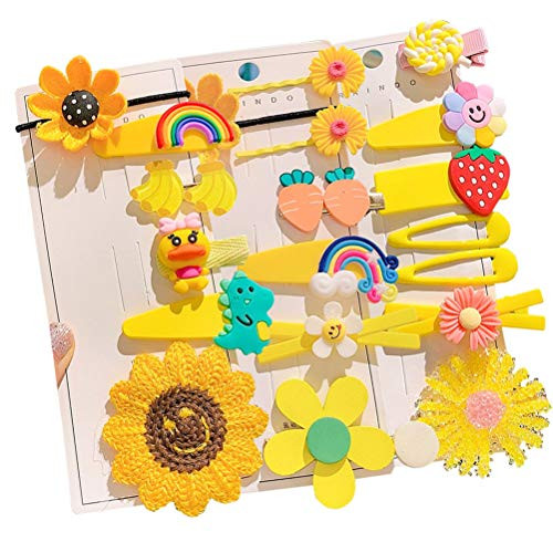 20 Pieces Cute Hair Clips for Girls Candy Rainbow Hairpin Cute Barrettes Clips Fun Dessert Patterns Hair Accessories Cartoon Flower Fruit Hair Clips -Yellow- 20 Pieces Cute Hair Clips for Girls Candy Rainbow Hairpin Cute Barrettes Clips Fun Dessert Patterns Hair Accessories Cartoon Flower Fruit Hair Clips -Yellow-