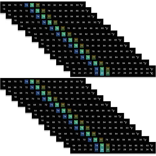 Stick On Thermometer Strips Horizontal Thermometer Stickers Digital Temperature Display for Fermenting Brewing Wine Beer 64 - 93 Fahrenheit- 18 - 34 Centigrade -24- Stick On Thermometer Strips Horizontal Thermometer Stickers Digital Temperature Display for Fermenting Brewing Wine Beer 64 - 93 Fahrenheit- 18 - 34 Centigrade -24-