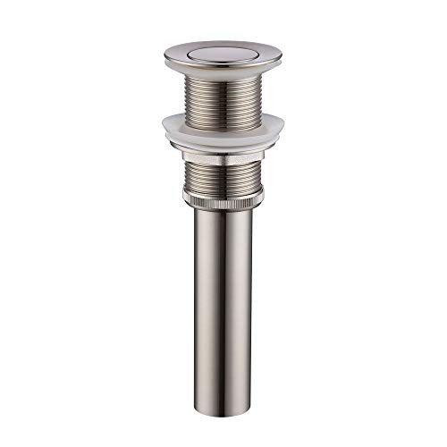 KES Bathroom Faucet Vessel Vanity Sink Pop Up Drain Stopper without Overflow, Brushed Nickel S2007D-BN