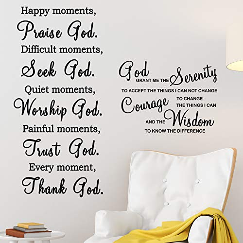 2 Sheets Scripture Wall Decal Bible Vinyl Wall Stickers Quotes Verse Christian Inspirational Sayings Praise God Grant Me The Serenity to Accept Things I Can not Change Faith Prayer Home Art Decor 2 Sheets Scripture Wall Decal Bible Vinyl Wall Stickers Quotes Verse Christian Inspirational Sayings Praise God Grant Me The Serenity to Accept Things I Can not Change Faith Prayer Home Art Decor