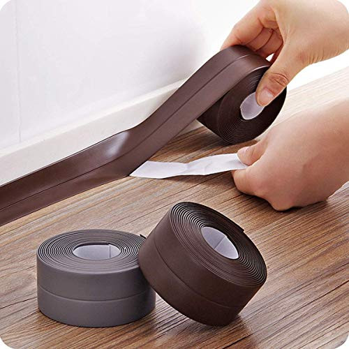 Caulk Strip Caulk Tape Strip Self Adhesive Caulking Sealing Tape Tub Caulking Tape PVC Waterproof Sealing Tape for Kitchen Sink Toilet Bathroom Shower