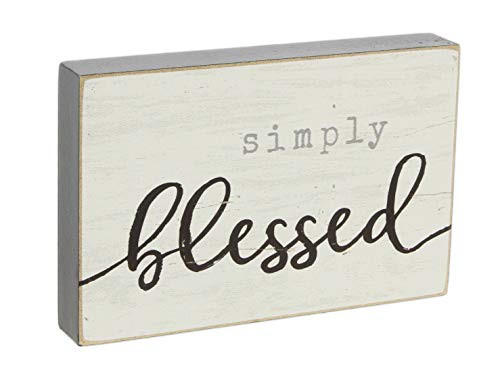 Poor Boy Woodworks Mini Wood Block Sign -Simply Blessed-