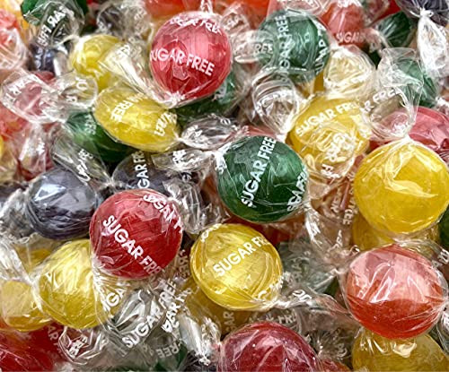 Funtasty Assorted Sugar Free Fruit Buttons Hard Candy Individually Wrapped Bulk Pack 1Lb