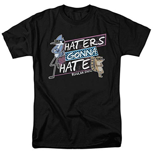 Regular Show Haters Gonna Hate T Shirt  and  Stickers -Large- Black
