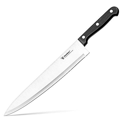 HUMBEE Chef Full Tang Knife Stainless Steel Professional Chef Knife Sharp Kitchen Knife in Black -10-inch-
