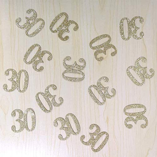 100 Counts Gold Number 30 Paper Cutouts Table Confetti Decorations for 30th Birthday Celebrating Party