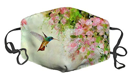 LuxSweet Lovely Hummingbird and Pink Flowers Custom Design Fashion Mouth Mask Face Mask Adjustable Anti Dust for Unisex Men Women LuxSweet Lovely Hummingbird and Pink Flowers Custom Design Fashion Mouth Mask Face Mask Adjustable Anti Dust for Unisex Men Women