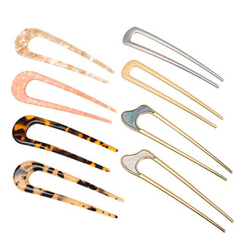 LTBLBY 8 Pcs U-Shaped Hairpin with 2 Prongs Vintage Hair Pin Fork Sticks Tortoise Shell U Shape Hair Clips Bun Hair Pins Clips for Women Hair Styling Accessories LTBLBY 8 Pcs U-Shaped Hairpin with 2 Prongs Vintage Hair Pin Fork Sticks Tortoise Shell U Shape Hair Clips Bun Hair Pins Clips for Women Hair Styling Accessories