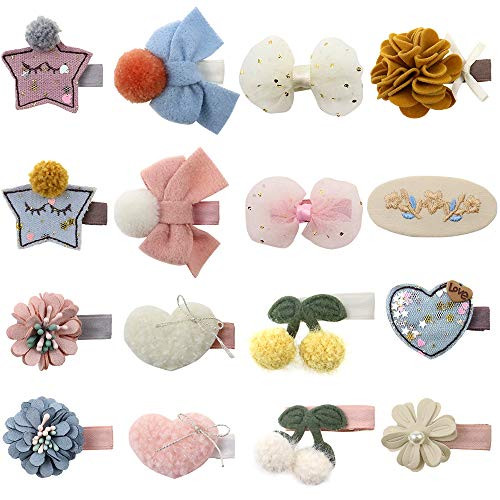 NODG 16 Pieces Hair Clips for Baby Girl's Hair Clips Cute Hair Bows Baby Elastic Hair Ties Hair Accessories Ponytail Holder Hairpins Hairclips Set for Baby Girls Teens Toddlers NODG 16 Pieces Hair Clips for Baby Girl's Hair Clips Cute Hair Bows Baby Elastic Hair Ties Hair Accessories Ponytail Holder Hairpins Hairclips Set for Baby Girls Teens Toddlers