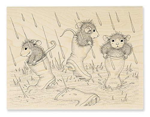 Stampendous HMR115 House Mouse Wood Stamp, Puddle Jumpers