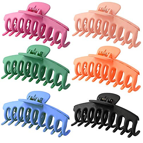 Large Claw Clips Big Claw Hair Clips for Women Matte Claw Clips Banana Claw Hair Clip Jaw Clips for Thick Thin Hair Strong Hold Non-Slip Hair Grip Catch Barrette Ponytail Holder Accessories