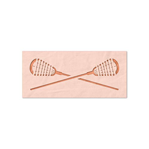 Stencil Stop Lacrosse Sticks Crossed Stencil - Reusable for DIY Projects Painting Drawing Crafts - 14 Mil Mylar Plastic -2 x 1.04 inches-