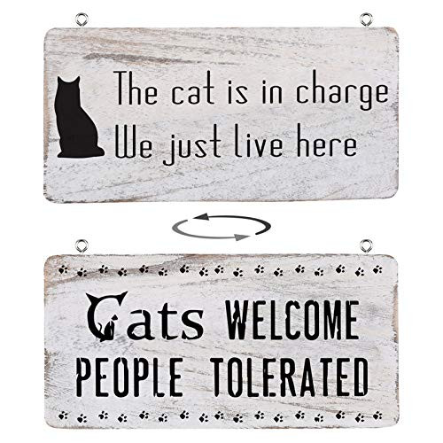 Home Decor Signs Farmhouse Cat Signs for Home Decor Wall Rustic Home Decor Home Sign Wall Decor Inspirational Rustic Wooden Wall Art Decor Home Decor