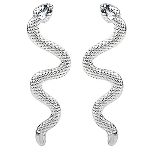 Snake Earrings for Women Vintage Long Serpent Dangle Earrings Animal Jewelry For Women -Silver-