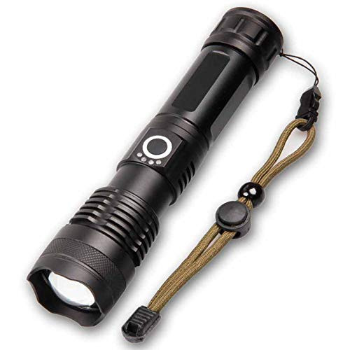 XH-P50 LED Handheld Flashlight 5000 Lumens 5 Modes Aluminum Alloy Material Zoom Adjustable USB Rechargeable Focus Flashlight -Not battery-