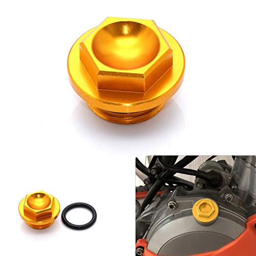 CNC Engine Oil Filler Plug Cap Cover for Suzuki GSX-R GSXR GSXS 600 750 1000 V Strom 650 Bandit 1200 GSR 250-S 400 GSX 250R 1400 GSF 1250 Impulus-Yellow-