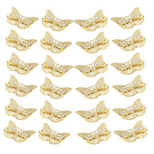 OBTANIM Butterfly Hair Clips 24 Pcs Cute Metal Butterfly Hair Claw Pins Barrettes Accessories for Girls and Women -Gold- OBTANIM Butterfly Hair Clips 24 Pcs Cute Metal Butterfly Hair Claw Pins Barrettes Accessories for Girls and Women -Gold-
