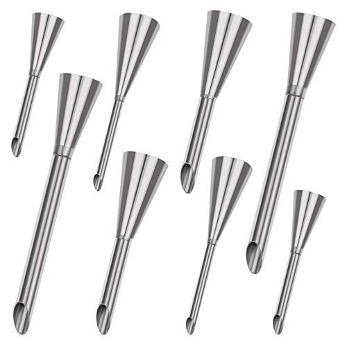 Dxhycc 8 Pieces Cream Icing Piping Nozzle Tip Stainless Steel Puff Nozzle Tip Cake Decorating Cake Tips