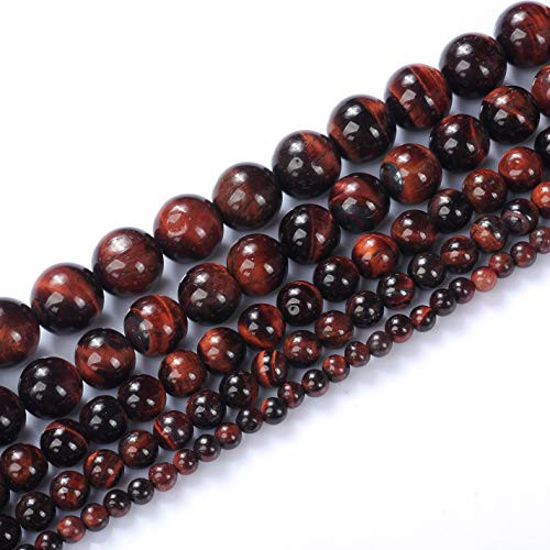 Natural Stone Beads 6mm Red Tiger Eye Gemstone Round Loose Beads Crystal Energy Stone Healing Power for Jewelry Making DIY1 Strand 15"