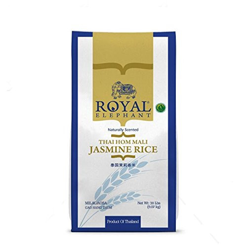 Royal Elephant Premium Thai Jasmine Rice - 2lb - NON-GMO Gluten-Free Kosher and Cholesterol Free - Authentic and Flavorful Thai Hom Mali Jasmine Rice Royal Elephant Premium Thai Jasmine Rice - 2lb - NON-GMO Gluten-Free Kosher and Cholesterol Free - Authentic and Flavorful Thai Hom Mali Jasmine Rice