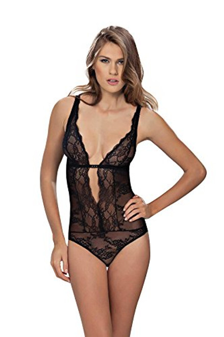 NBB Women's Sexy Lingerie Babydoll Lace Nightwear Chemise Bodysuit Black