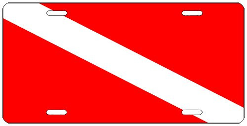 Rogue River Tactical Diver Down Flag License Plate Novelty Auto Car Tag Vanity Gift Scuba Diving