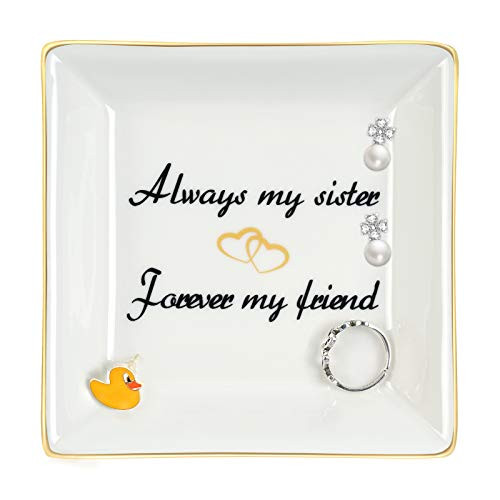Best Friends Gifts for Women Ring Dish Trinket Always My Sister Forever My Friend Sisters Birthday Christmas Gifts for Friends Sister Female Jewelry Tray Gift for Sister Gifts from Sisters Best Friends Gifts for Women Ring Dish Trinket Always My Sister Forever My Friend Sisters Birthday Christmas Gifts for Friends Sister Female Jewelry Tray Gift for Sister Gifts from Sisters