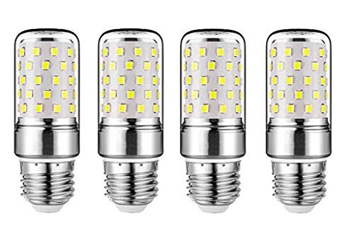 JKLcom E27 LED Corn Bulbs 12W LED Candelabra Light Bulbs 100W Equivalent 12W LED Candle Bulbs,Daylight White 6000K,E26/E27 Base,Non-Dimmable, Pack of 4