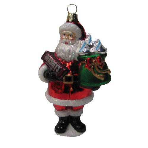 HERSHEY'S Kurt Adler Glass Santa Bar Ornament, 5-Inch HERSHEY'S Kurt Adler Glass Santa Bar Ornament, 5-Inch