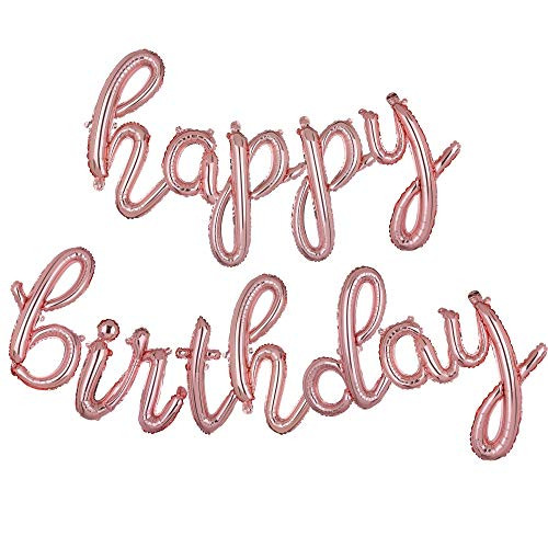 16 Inch Happy Birthday Balloons Banner Cursive Letter Foil Mylar Balloon Kids And Adults Birthday Party Decor Rose Gold 16 Inch Happy Birthday Balloons Banner Cursive Letter Foil Mylar Balloon Kids And Adults Birthday Party Decor Rose Gold