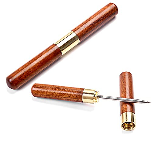 SPTECH Stainless Steel Ice Picks with Safety Cover Ice Picks with Wooden Handle for Kitchen Bars Restaurant Home Bartender Picnics 2 Pack 6.8"?Brown?