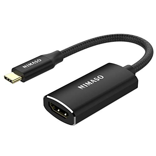 USB C to HDMI Adapter (4k@60Hz), Nimaso USB Type C to HDMI Thunderbolt 3 Compatible MacBook Pro 2018/2017,Samsung S10/S9, Dell XPS 15/13 and More - Black