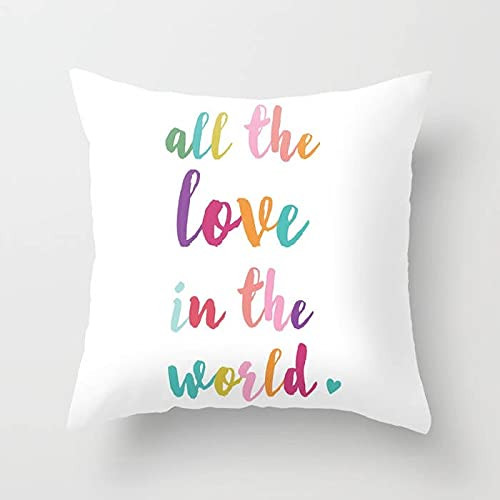 DKISEE All The Love in The World Pillow with Insert Cover - Nursery Decor - by Aldari Home- 18"x18"