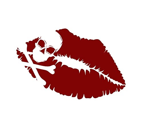 WickedGoodz Red Skull Lips Vinyl Decal - Pirate Bumper Sticker - for Laptops Tumblers Windows Cars Trucks Walls WickedGoodz Red Skull Lips Vinyl Decal - Pirate Bumper Sticker - for Laptops Tumblers Windows Cars Trucks Walls