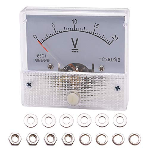 Tnisesm DC 0-20V Pointer Voltmeter 2.5 Accuracy Panel Voltage Volt Analog Gauge Meter 85C1-20V