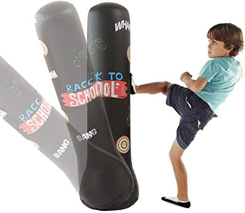 GEMGO Inflatable Punching Bags 47" - Free Standing Boxing Bag Kicking Bags for Immediate Bounce Practicing Karate Taekwondo and to Relieve Pent Up Energy for Kids
