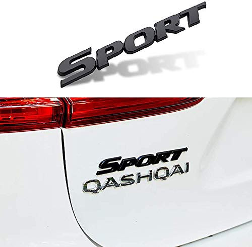 1pcs 3D SPORT Logo ABS Letter Emblem Decal for Car Side Fender Rear Trunk Emblem Badge Chrome Decal Sticker -SPORT Black-1-