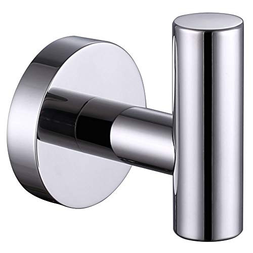 Bath Robe Hook APLusee SUS304 Stainless Steel Modern Towel Holder Cylindrical Bathroom Kitchen Toilet Coat Hanger Wall Storage Polished Chrome