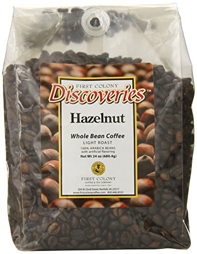 First Colony Whole Bean Coffee, Hazelnut, 24-Ounce