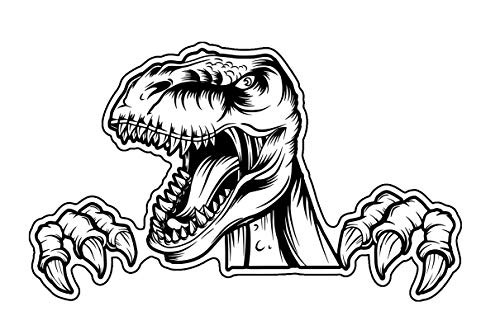 WickedGoodz Tyrannosaurus Rex Decal - Rex Claw Dinosaur Bumper Sticker - Perfect for Laptops Tumblers Windows Cars Trucks Walls