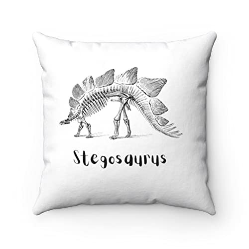 Cover Only - Stegosaurus Skeleton Pillow - Dinosaur Pillow - Dinosaur Fossil Pillow - Stegosaurus Decor - Dinosaur Decor - Dinosaur Nursery