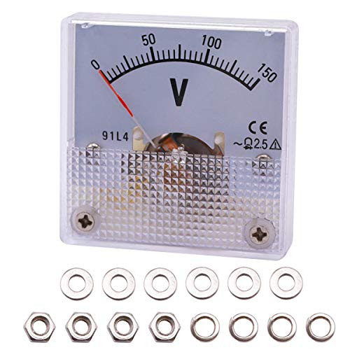 Tnisesm AC 0-150V Pointer Voltmeter 2.5 Accuracy Square Analog Volt Pointer Needle Panel Meter 91L4-150V