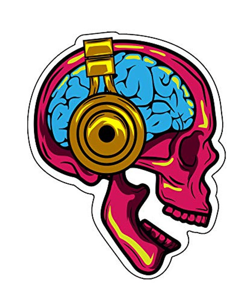 WickedGoodz Skull Headphones Vinyl Decal - Music Bumper Sticker - for Laptops Tumblers Windows Cars Trucks Walls WickedGoodz Skull Headphones Vinyl Decal - Music Bumper Sticker - for Laptops Tumblers Windows Cars Trucks Walls