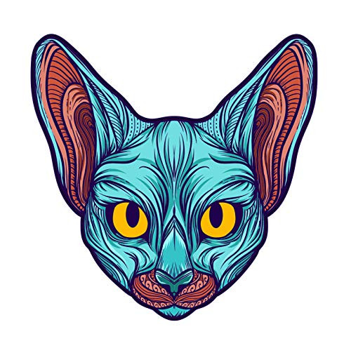 WickedGoodz Sphynx Cat Vinyl Decal - Feline Bumper Sticker - for Laptops Tumblers Windows Cars Trucks Walls WickedGoodz Sphynx Cat Vinyl Decal - Feline Bumper Sticker - for Laptops Tumblers Windows Cars Trucks Walls